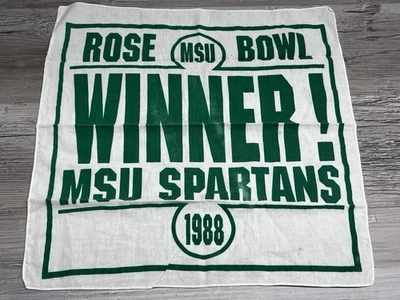 De colección Michigan State MSU Spartans Rose Bowl Ganador 1988 Bufanda Banner Bandana Foto 1 de 4