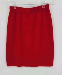 St. John Collection Santana Knit Skirt 6 Red Pull On Elastic Waist Marie Gray - Picture 1 of 9