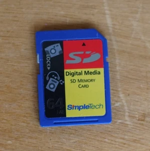 Rare SimpleTech 64MB Digital Media SD Memory Card Tested, Working   KE - Picture 1 of 2