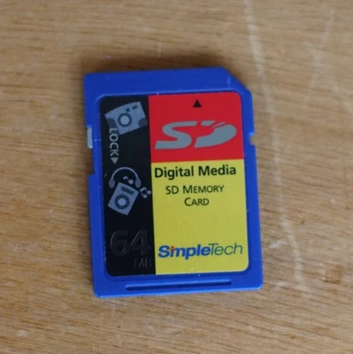 Rare SimpleTech 64MB Digital Media SD Memory Card Tested, Working   KE - Image 1 of 2