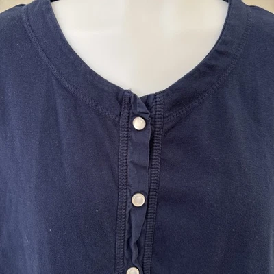 Cárdigan Top Fresh Produce Mujer XXL Azul Marino Perla Manga Larga a Presión EE. UU. Foto 1 de 4