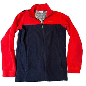 Columbia Jacket Youth XL (18/20) Red Fleece Long Sleeve Full Zip Pockets Outdoor - Picture 1 of 9