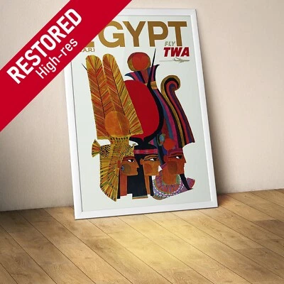 Egypt, TWA, 1960 — retro vintage travel poster - Image 1 of 4