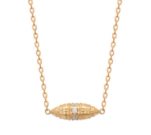  Collier en Plaqué Or 18 carats - Talisman Amulette - Oxydes de Zirconium - Imagen 1 de 4