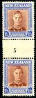 New Zealand 1947-52 1/3D No 5 Coil Join Pair Mc2q (M14b) Mnh