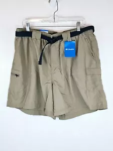 Columbia Womens Sandy River Cargo Shorts 1X Regular Fit Tan 6" Inseam Belt Elast - Picture 1 of 7