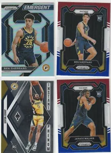 Lote de 4 tarjetas de novato Indiana Pacers Jarace Walker Ben Sheppard - Imagen 1 de 2