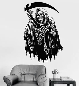 Vinyl Wandtattoo Sensenmann Horror Kunst Aufkleber Wandbild (442ig) - Bild 1 von 3