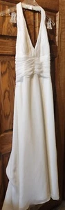 David's Bridal Ivory Wedding Dress T9485 Sleeveless Long Sz 12 - Picture 1 of 9