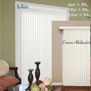 VERTICAL BLINDS Window Shade Patio Door Cordles White Alabaster 66 78 104 WX 84L - Picture 1 of 17