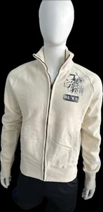 Abercrombie & Fitch Giacca Felpa Uomo Vestibilità Muscolare Crema Taglia Large L - Foto 1 di 2