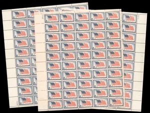 US 1957 Sc 1094 4¢ Patriotic 48-Star Flag x3 MINT NH Sheets of 50 Stamps BCV$38 - Picture 1 of 1