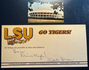 Vintage Dale Brown Autograph 1981 1982 LSU Tigers Louisiana State Basketball SEC - Picture 1 of 5
