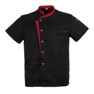 Unisex Chef Jacket Coat Short Sleeves Shirt Kitchen Restaurant Uniform - Picture 1 of 8