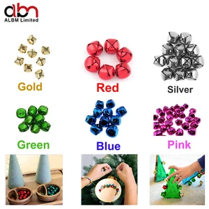 Jingle Bells Christmas Gold,Silver, Red,Green Charms Card Craft Sizes 8mm-20mm - Picture 1 of 45