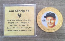 Lou Gehrig Yankees Baseball Hall Of Fame Series 2010 Medallion Collection Coin