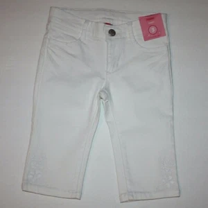 Gymboree Floral Reef Girl's White Denim Capri Pants Jeans in size 3 NWT - Picture 1 of 2
