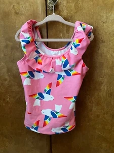 NWT Hanna Andersson Swim Top Girls Pink Birds sz 8 130cm - Picture 1 of 4