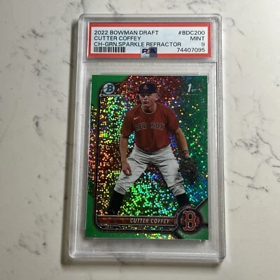 CUTTER COFFEY 2022 Bowman Chrome BDC200 Green Sparkle Refractor RC /99 Boston  - Image 1 of 3
