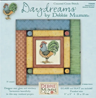 Debbie Mumm "PATCHWORK & BUTTONS ROOSTER" Counted Cross Stitch Kit by Dimensions - Image 1 of 3