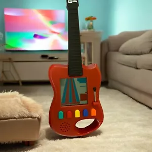 Toy Guitar Hero Juego Portátil LED Electrónico Rojo Funciona - Imagen 1 de 2