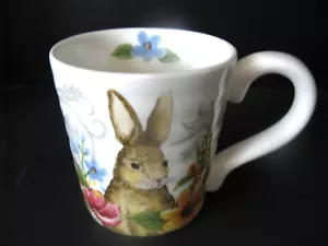 Maxcera Floral Bunny Mug Large 4.5" Tall Discontinued UNUSED - Picture 1 of 6