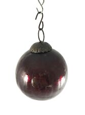 Decorative Red Crackle Glass Xmas Kugel - Round Shape glass Hanging Ball i23-312