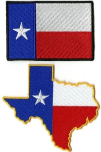 Parche Bandera del Estado de Texas 3.5" | La Estrella Solitaria Troquelada Bordada Hierro en Pequeño - Imagen 1 de 6