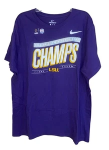 Camiseta Nike Para Hombre XL 2019 ChickfilA Peach Bowl CHAMPS LSU Tigers Púrpura Bonita - Imagen 1 de 3