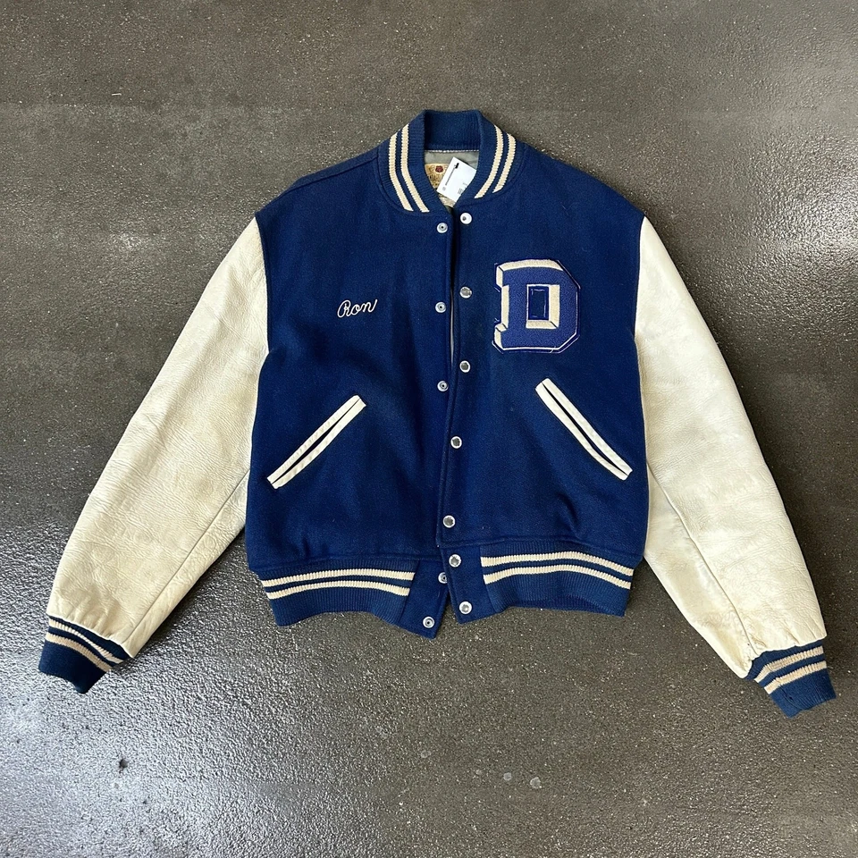 Vintage Leather Varsity Jacket - Image 1 of 1