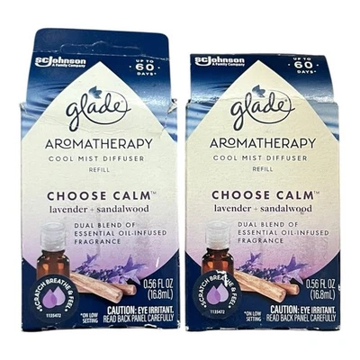 Paquete de 2 recargas de aceite difusor Glade Cool Mist elige lavanda calma + sándalo 0,56 Foto 1 de 2