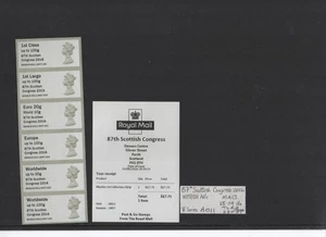 MACHIN MA13 87th SCOTTISH CONGRESS 2016 A011 Collector Strip POST GO SCARCE - Picture 1 of 1