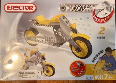 Erector Speed Play Motorbike Set #4901 – 2 Models – 120+ Parts – New Sealed - Image 1 of 4