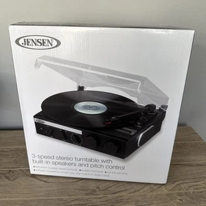 JENSEN JTA-230R 3-speed Stereo Turntable With Built-in Speakers With USB NEW - Picture 1 of 4