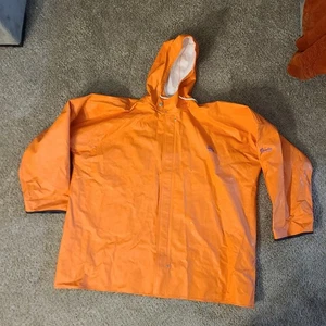 C2 Grundens Brigg Orange Rain Jacket Hooded PVC Full Snap -  Mens 3XL - Picture 1 of 7