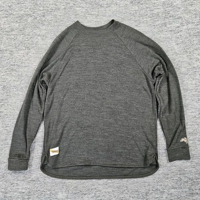 Camisa Tracksmith Para Hombres Grande Gris Lana Merino Manga Larga Correr Caminata Gorpcore Foto 1 de 4