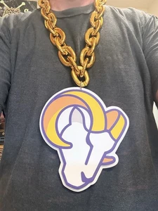 New NFL Los Angeles Rams Big Fan Chain GOLD Necklace Foam USA SELLER - Picture 1 of 8