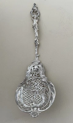 Antike Teesieb Löffel mit Putten Silber 800 - Bild 1 von 4