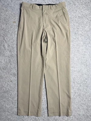 Alan Flusser Dress Pants Mens 32x30 Khaki Tan Flat Front Zip Fly Welt Pockets - Image 1 of 4