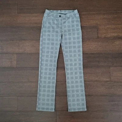 Pantalones elásticos de pierna recta a cuadros Yogipace para mujer talla XS negros y grises Foto 1 de 4