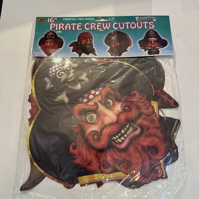 2004 Vintage Biestle 16 In. Pirate Crew Cutouts Double Sided Halloween/Bday - Image 1 of 4