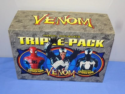 Bowen Designs VENOM y Spider-Man, paquete triple de 3 mini bustos Marvel #6/6000 Foto 1 de 4