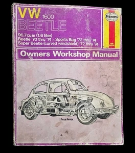 VW 1600 Beetle Owners Workshop Manual 70s Volkswagens Haynes Book Paperback Vtg - Picture 1 of 11