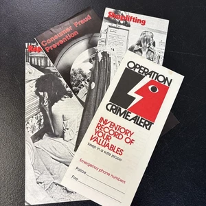 Vintage Original Operation Crime Alert Werbung Broschüren Set / 4 70er Jahre - Bild 1 von 17