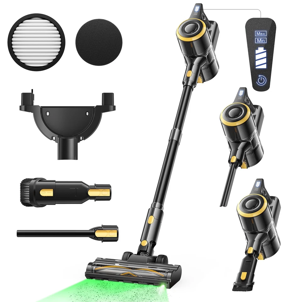 LUBLUELU P3 Kabellos 35000Pa Freistehend Akku Staubsauger Stielstaubsauger 150W 50 Min.