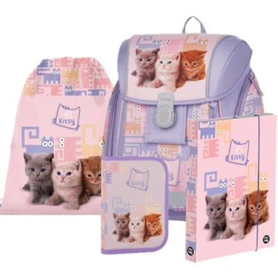 OXYBAG Katze Cat Pets Ranzen Schulranzen Tornister Rucksack Set 4 teilig mit Heftbox
