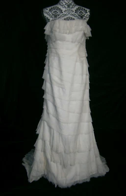 Ivy & Aster Wedding Dress Size 8-10 Column Sheath Strapless Silk Organza Layered - Image 1 of 4