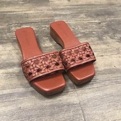 Zueco Tory Burch tejido canasta mujer talla 8M 88748 cuero de becerro usado en excelente estado Foto 1 de 4