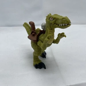 2015 Imaginext grüner Raptor Dinosaurier mit Sattel & Kiefer Aktion - Bild 1 von 5