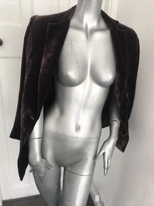 EMANUEL UNGARO Vintage Rayon Silk Blend Velvet Style Fitted Blazer Jacket Size 2 - Picture 1 of 10
